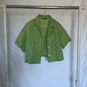 Cropped Collared Button Down